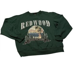Forever 21 Womens Green Redwood National Park Sweatshirt Size Small